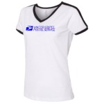 Ladies  Retro Ringer Fine Jersey V-Neck Tee