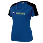 Sport-Tek Ladies Competitor Sleeve-Blocked V-Neck Tee